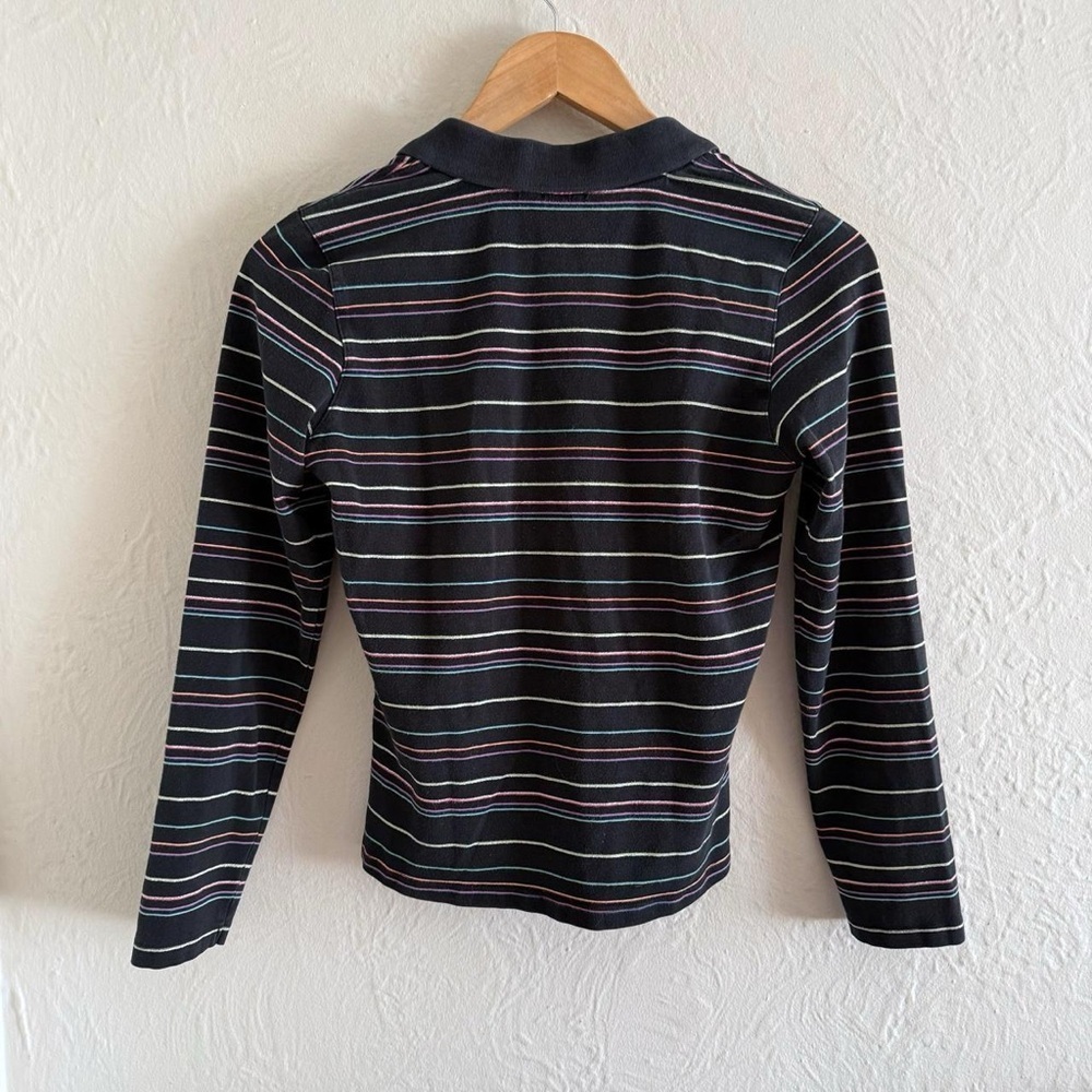 Pepe Jeans London Striped Long Sleeve Polo Shirt Size L - Picture 4 of 5